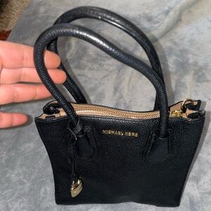 Michael Kors Black Mini Bag with Gold Hardware